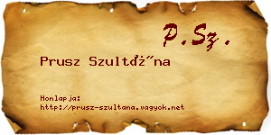 Prusz Szultána névjegykártya